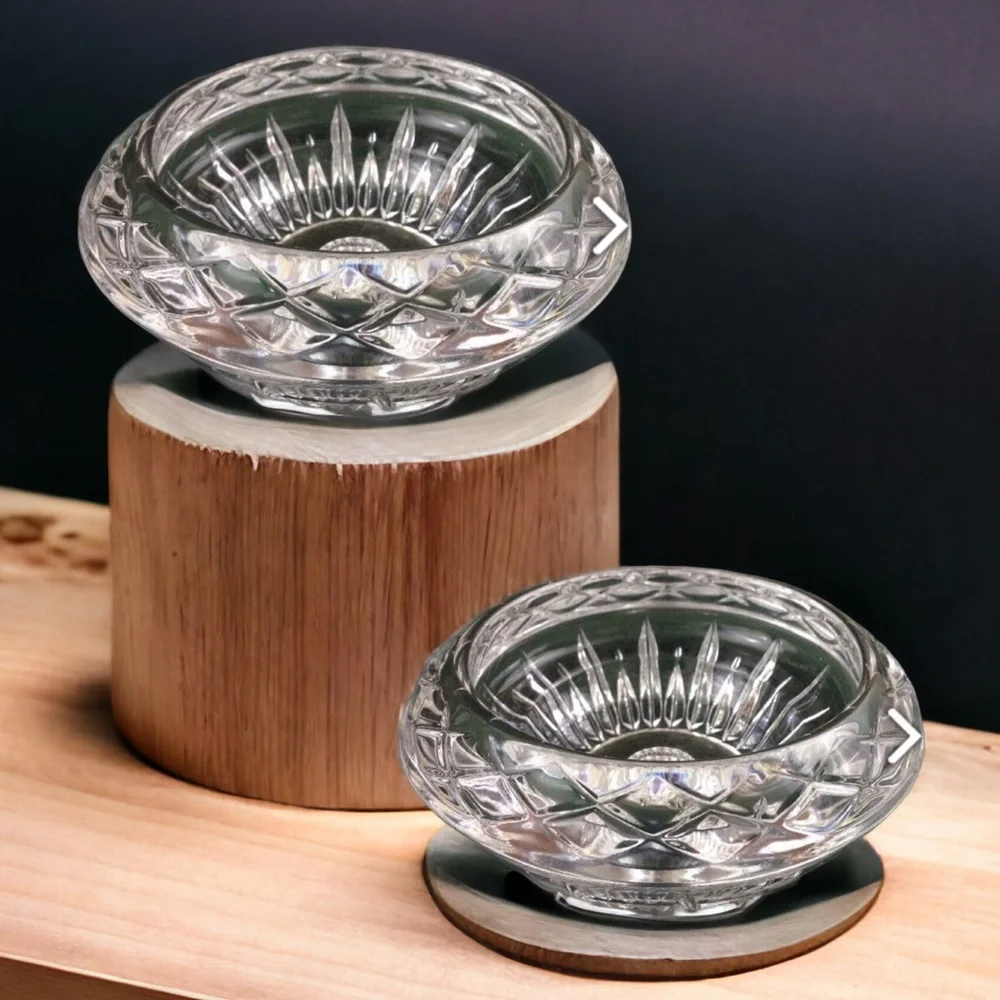 Pair of PRINCESS HOUSE LEAD CRYSTAL HIGHLIGHTS VOTIVE‎ CANDLE HOLDERS 2